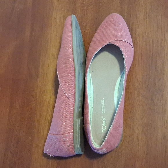 TOMS Women's Pink & Gold Slip On Flats Closed Toe Loafers Sz 7.5M - Picture 3 of 10